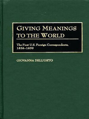 cover image of Giving Meanings to the World